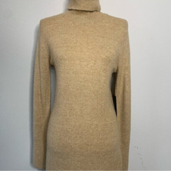 Rachel Zoe Camel Turtleneck Knee Length Sweater Dress - Picture 10 of 16